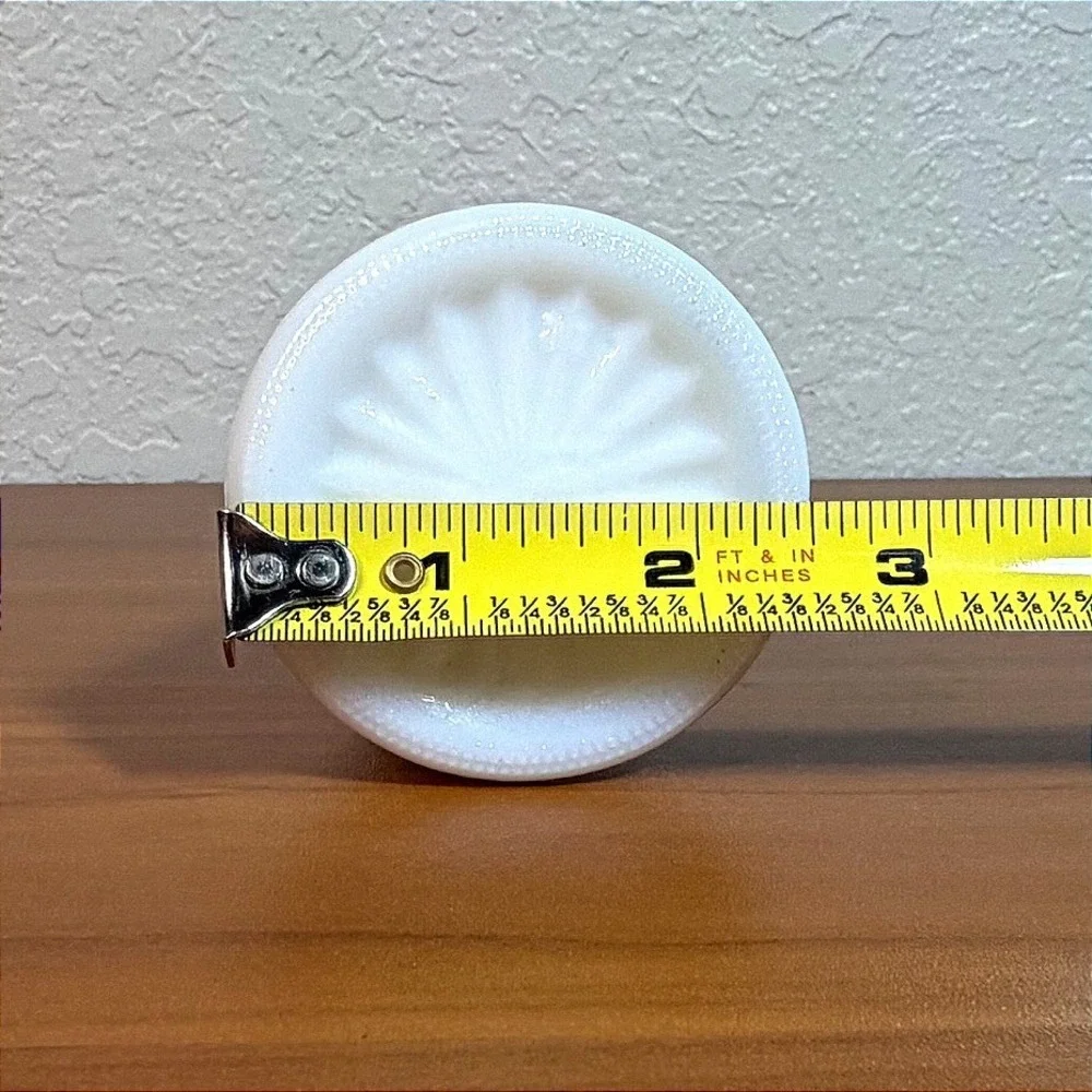 Vintage White Milk Glass Bud Vase Scalloped Rim Starburst Pattern 6 Inch